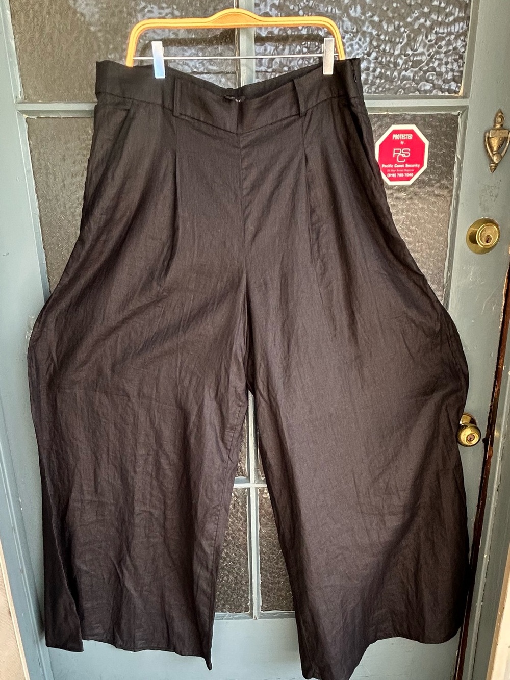 Banana Republic 100% Linen Wide Leg Pants black 18L